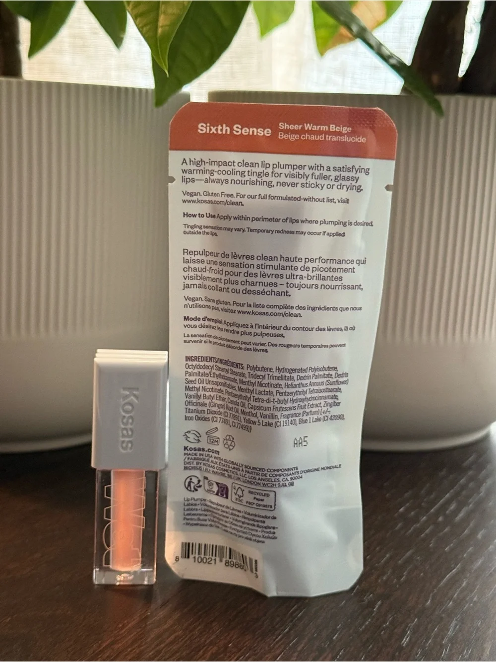 Kosas Lip Duo – Lip Pulse Glassy Plumper (Sixth Sense) + Mini Lip Gloss
